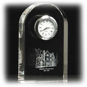 engraved crystal clock by digiprint